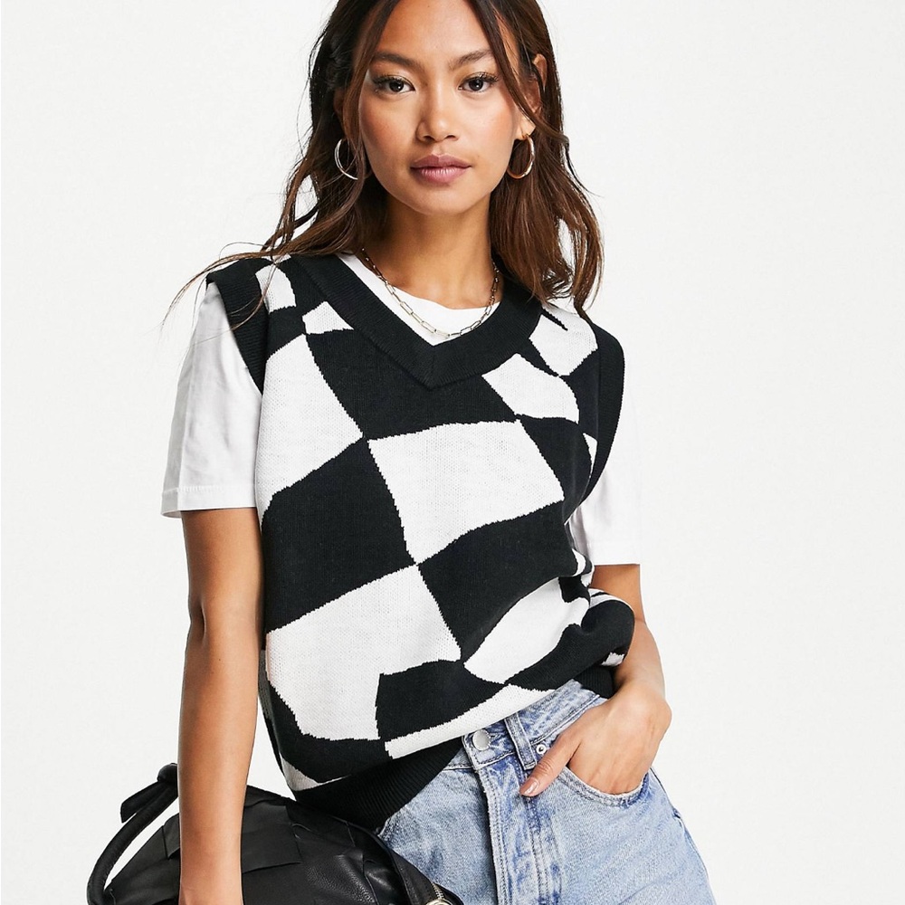 Gianni Feraud Checkered Sweater Vest